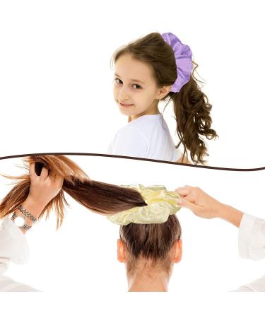 Tigeen 10-Piece Large Satin Scrunchies Set - Oversized Silk Hair Ties for Women and Girls - Buy Online on GoSupps.com