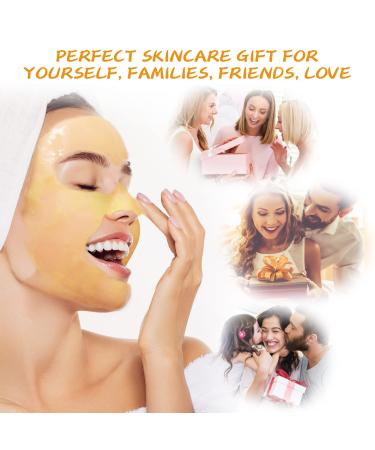 Turmeric Vitamin C Jelly Mask Set for Facial Skin Care - Hydrating, Nourishing, Brightening | Peel-Off Powder Mask with Rose and Green Tea | Includes Mixing Bowl & Spatula - Buy Online on GoSupps.com