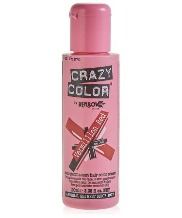 Renbow Crazy Color Semi Permanent Hair Color Cream Vermillion Red No.40 100ml Vermillion Red 100 ml (Pack of 1)