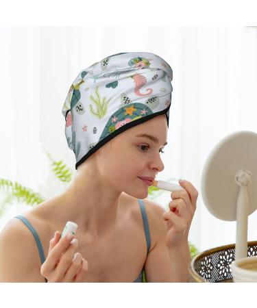 Quick-Dry Hair Towel Wrap - Turtle & Sea Life Design | Ultra-Absorbent Hair Drying Turban - Buy Online on GoSupps.com