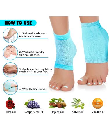Nado Care Moisturizing Gel Socks for Dry Cracked Heels - 4 Pair Pink - Buy Online on GoSupps.com