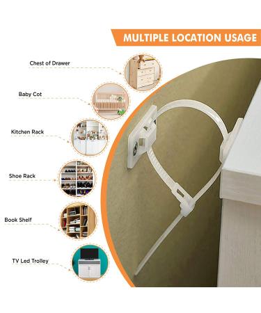 KareKlub Furniture Anchors and Straps (Pack of 6) for Dresser  Bookcase  Shelves and Earthquake Resistant Anti Tip Safety for Child  Pet and Baby Proofing - Buy Online on GoSupps.com