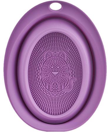Makeup Brush Cleaner Mat | Cosmetic Makeup Brush Cleaner Bowl | Portable Silicone Makeup Brush Cleaner Washing Tools for Girls and Women Kot-uk Purple - Buy Online on GoSupps.com