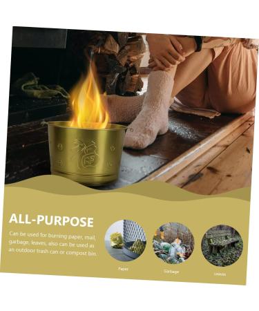 BESPORTBLE 1pc Burn Use Incinerator Sacrificial Traditional Burning Chinese Stainless Bucket Paper Golden - Buy Online on GoSupps.com