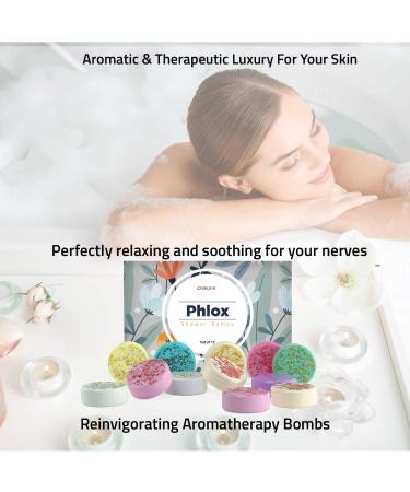Phlox Shower Bombs - Natural Vegan & Gluten-Free Shower Steamers for Women - Aromatherapeutic Stress-Relief with Essential Oils - Buy Online on GoSupps.com