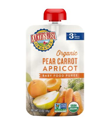 Earth's Best Organic Stage 3 Baby Food, Pear Carrot Apricot, 3.5 oz (Pack of 12) (Packaging May Vary)