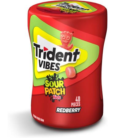 Trident Vibes Sour Patch Kids Sugar-Free Gum Redberry 40 count (Pack of 6) Redberry 40 count (Pack of 6) - Buy Online on GoSupps.com