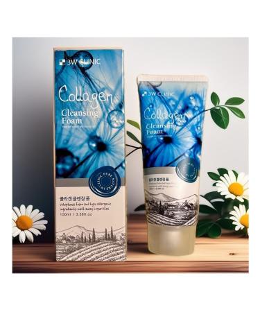 123 UBuy Shop_Korea Collagen Cleansing Foam Hydrating Removes Dead Cells 100ml Clear