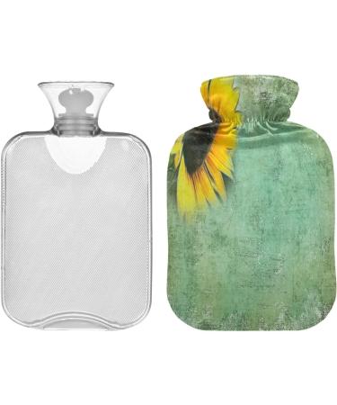 Sunflower Robust Hot Water Bottle 2L with Soft Fleece Cover Ideal for Hot & Cold Compresses | International Shipping Available - Buy Online on GoSupps.com