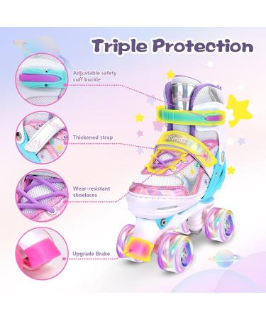 Runcinds Toddler Roller Skates | Size Adjustable with Light Up Wheels | A-Pink S | Ages 2-4 - Buy Online on GoSupps.com