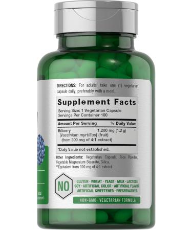 Horb ach Bilberry Fruit Extract 1200mg | 100 Capsules | Vegetarian Non-GMO Gluten Free Supplement - Buy Online on GoSupps.com