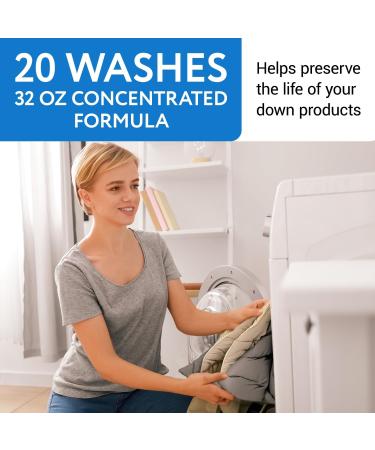 20 Loads Concentrated Down Wash Detergent - Restore Loft & Warmth for Coats & Jackets - USA Made - High-Performance 32 oz Detergent for Water Repellency - Buy Online on GoSupps.com