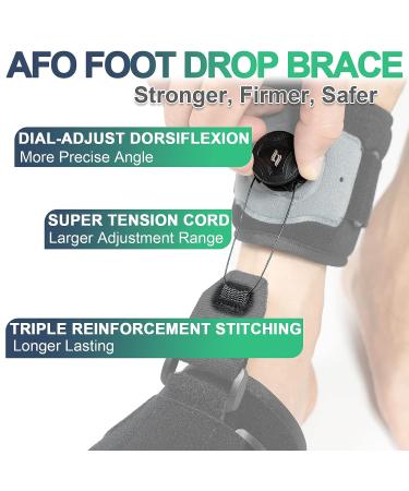 JOMECA Foot Drop Brace - Reel-Adjust Dorsiflexion AFO for Women & Men, Suitable for ALS, MS, Stroke, Diabetic Neuropathy - Black - Buy Online on GoSupps.com