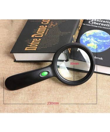 Magnifying Glasses Educational Hobby Magnifiers Non-Slip Handle Portable Magnifying Glass with 12 Energy-Saving Led Hd Optical Large Lens for The Elderly Students Comfortable Anniversary - Buy Online on GoSupps.com