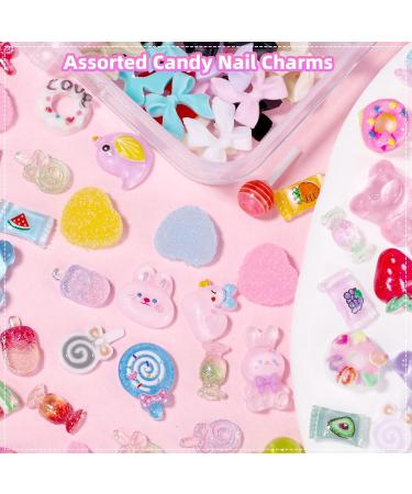 3D Candy Acrylic Nail Charms - Cute Gummy Bear Fruit Lollipop & Ice Cream Nail Art Accessories for DIY Crafts - Buy Online on GoSupps.com