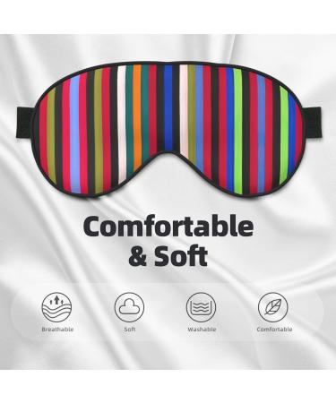 Buy Colored Stripes Vertical Print Eye Mask | Light Blocking Adjustable Sleep Mask for Deep Rest - Unisex - Buy Online on GoSupps.com