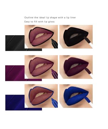 NewBang 3Pcs Dark Lipstick & Lipliner Set - Matte Liquid Lipstick, Lip Gloss & Liner in Black, Blue, Purple - Waterproof, Longlasting - Halloween/Christmas Makeup - 3 Count - Buy Online on GoSupps.com