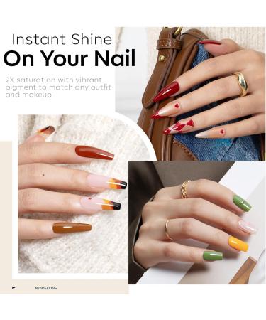Modelones Gel Nail Polish 36 Colors Christmas Nude Brown Gel Polish with Glossy & Matte Top Coat Base Coat Starter Kit Soak Off U V Gel Nail Kit Nail Art Starter Kit Beauty Gifts Set Box - Buy Online on GoSupps.com