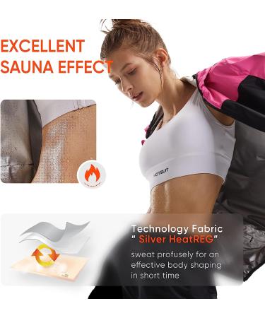 HOTSUIT Women's Sauna Suit for Gym Workout | Pink Sweat Suits for Weight Loss | Full Body Sauna Jacket & Pants Set - Large - Buy Online on GoSupps.com