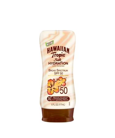 Hawaiian Tropic Sunscreen Silk Hydration Moisturizing Broad Spectrum Sun Care Sunscreen Lotion - SPF 50  6 Ounce