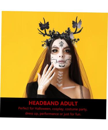 FOMIYES Antler Headband Elf Headband Black Antler Crown Elk Headband Antlers Horns Headband Antler Hair Hoop Cosplay Horns Headpiece Head Bandana Head Bands Halloween Party Headband Cloth 33.00X29.00X14.00CM Black - Buy Online on GoSupps.com