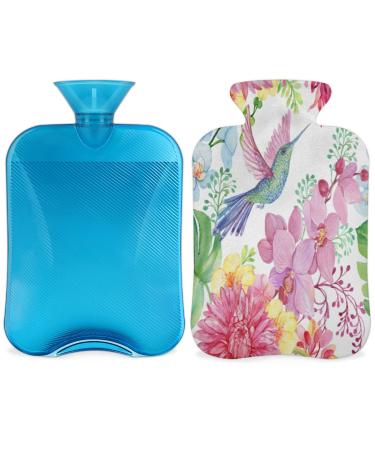 2L hot water bottle with cover for pain relief colibi flower orchid butterfly hot bottle PVC ice and hot bottle for cold and heat therapy/menstrual cramps feet/manual warmer
