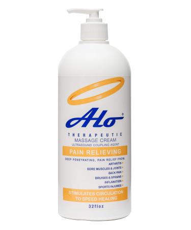 ALO Pain Relief Cream Therapy(32 oz with Pump) for Arthritis Back Pain Sciatica Plantar Fasciitis Tennis Elbow Sore Muscles & Joints Inflammation - Working Out Aches Acute Pain and Chronic Pain 32 Fl Oz (Pack of 1)