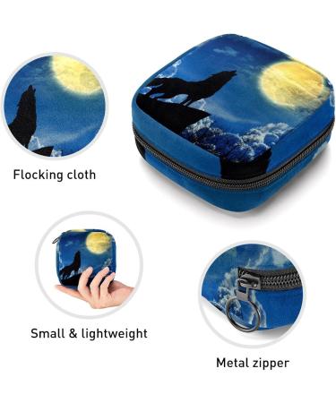 Women's Portable Period Kit - Wolf Silhouette Stillpad Holder with Storage Pockets | Feminine Product Bag for Girls - Buy Online on GoSupps.com