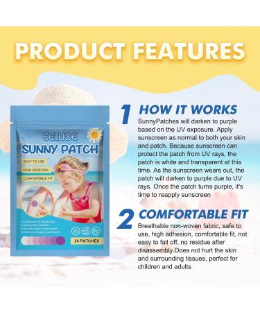24 Pcs UV Stickers for Sunscreen Sun Cream Stickers to Reapply Waterproof UV Detection Stickers UV Detection Reminder UV Patch for Kids Changes Color When Time To Reapply Sunscreen Facial Sunscreens - Buy Online on GoSupps.com