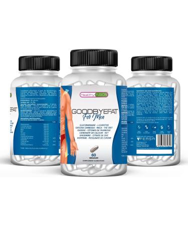 GOODBYE FAT FOR MEN | Powerful Slimming Body Shaper for Men | Fat Burner | Appetite Reducer | Stimulates Metabolism | Improves Your Appearance by Eliminating Fat and Kilos | 60 Count - Buy Online on GoSupps.com
