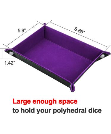 SIQUK Double Sided Dice Tray - Folding PU Leather & Dark Violet Velvet Holder - Buy Online on GoSupps.com