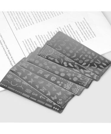 6Pcs Nail Art Stamping Plates Set Floral, Leaf, Butterflies, Feathers Designs for Women's Manicure - MWOOT Nail Stencils for Image Stamp Templates - Buy Online on GoSupps.com