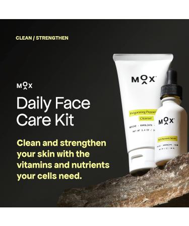 Mox Skincare Starter Set | Daily Face Care - Mint Exfoliating Cleanser & Nutrient Hydrating Serum | Anti-Aging Solution for Fine Lines & Wrinkles - Shop Internationally - Buy Online on GoSupps.com