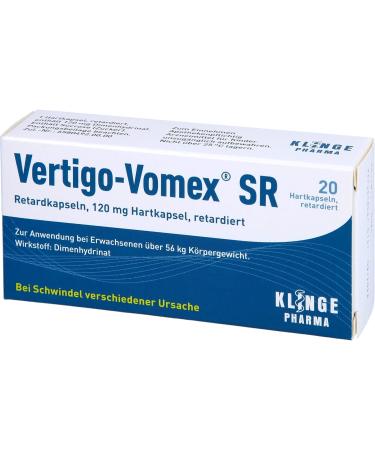Vertigo-Vomex SR Capsules for Dizziness Relief - 20 Sustained Release Capsules | International Shipping Available - Buy Online on GoSupps.com