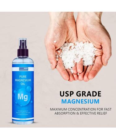 Pure Magnesium Oil Spray - 10oz USP Grade Magnesium Chloride Liquid for Soothing Foot & Body Care - Topical Mineral Oil Spray for Relaxation & Quick Absorption - Buy Online on GoSupps.com