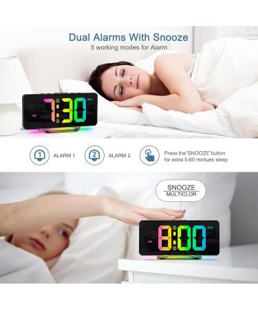 Ankilo Digital Alarm Clock for Deep Sleepers | RGB Color Changing Night Light & Charging Station | Bright LED Bedside Clock for Kids & Adults - Buy Online on GoSupps.com