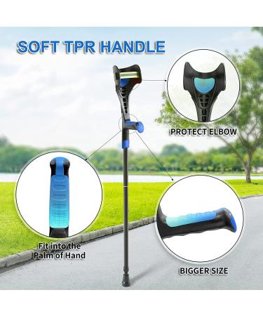 BigAlex Forearm Crutches for Adults - Lightweight Adjustable Arm Crutch with Soft Handle and Non-Slip Base - Blue (1 Pair) - Buy Online on GoSupps.com