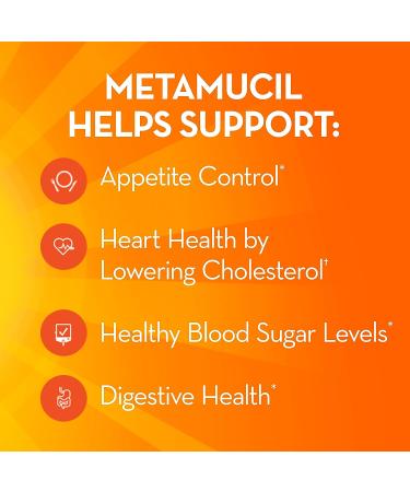 Metamucil Orange Smooth Fiber Supplement Powder - 1.9lb (72 Servings), Coarse Texture | Real Sugar, 4-in-1 Psyllium Drink - Buy Online on GoSupps.com