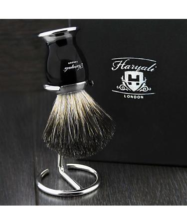 Black Badger Hair Shaving Brush for Men and Shaving Stand