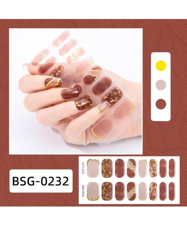 QHHVAIT Semi Cured Gel Nail Polish Stickers Fashion Design Classical Strips Waterproof Adhesive Full Wraps Gel Nail Art Stickers Style Bsg070 - Buy Online on GoSupps.com