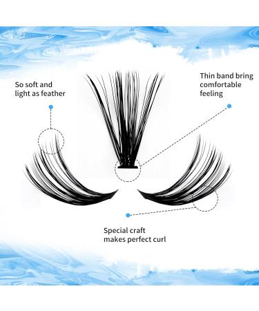 GEMERRY Cluster Eyelash Extensions Kit 240Pcs C Curl 15-20mm with Lash Bond, Seal & Applicator | DIY Individual Eyelash Kit for Personal Use - Buy Online on GoSupps.com