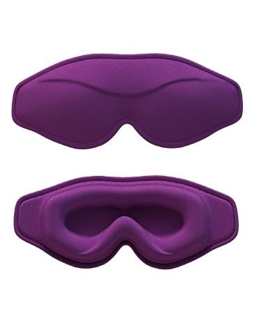 EMICUTE Sleep Eye Mask for Men Women 3D Contoured Sleeping Mask Soft Comfort Blindfold & Eye Cover for Flight Travel Yoga Nap Purple