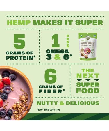 Manitoba Harvest Organic Ground Hemp Seed 7 oz - Plant Based Protein & Fiber - Non-GMO, Vegan, Keto, Paleo - Omega 3 & 6 for Smoothies, Oatmeal, and Baking - Buy Online on GoSupps.com