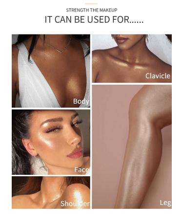 Yeweian Face Body Luminizer Liquid Highlighter - Bronze Gold | Shimmer Glow Illuminator, Waterproof Highlighter Makeup - Buy Online on GoSupps.com