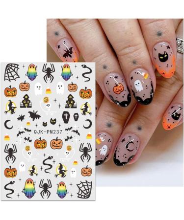 JMEOWIO 9 Sheets Halloween Nail Art Stickers Decals Self-Adhesive Cute Ghost Snake Nail Supplies Nail Art Design Decoration Accessories - Buy Online on GoSupps.com