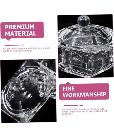 IMIKEYA Glass Jar Diamond Decor Candy Jar Nail Dish with Lid Nail Art Dish Nail Dish Cup Nail Dish Bowl with Lids Dappen Dish for Acrylic Nails Nail Liquid Holder Castor Glass Manicure - Buy Online on GoSupps.com