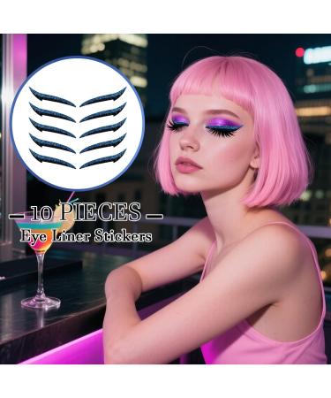 Autocollants pour Eye Liner | D calque Fard Paupi res Femme Disque Maquillage Portable pour Voyage Spectacle Danse 10 Pi ces R sistant l'Eau Bleu - Buy Online on GoSupps.com