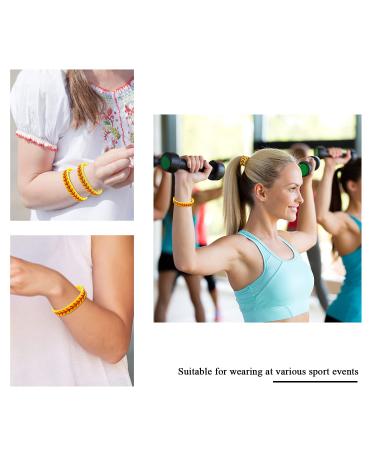Softball Bracelet Wristband Set with Baseball Hair Ties - 48 Pieces | Multi Color Silicone Bracelet for Girls Softball Baseball Players | Elastic Ribbon Hair Bands for Teams - Buy Online on GoSupps.com