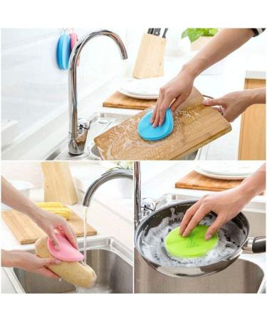 7 Pcs Silicone Dishwashing Sponge Mildew Free Antibacterial Sponge Scrubber for Household Cleaning Dishwasher Safe Heat Resistant and Without BPA Double Sided Silicon Brush - Buy Online on GoSupps.com