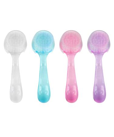 AUEAR 4 Pack Face Brush for Cleansing and Facial Cleaning Brush with Cap for Women and Girls Wash Makeup Massaging - Buy Online on GoSupps.com